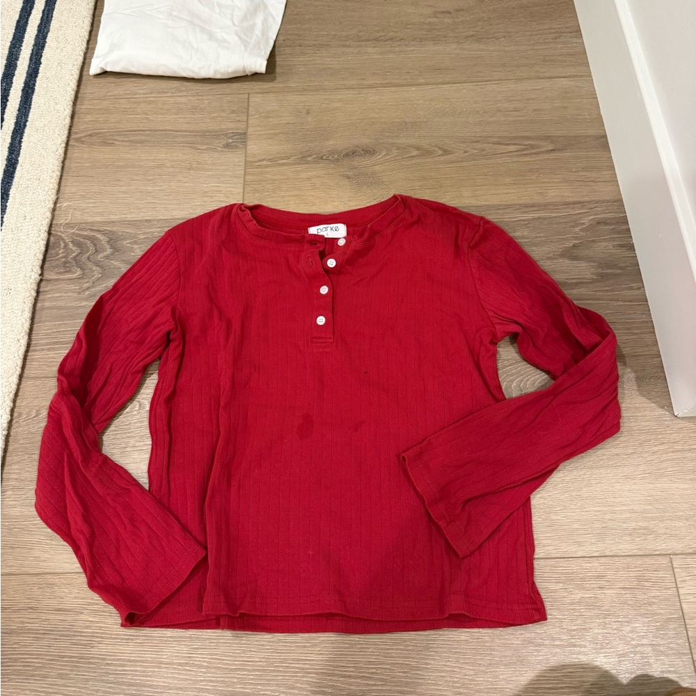 Parke Red Long Sleeve Top